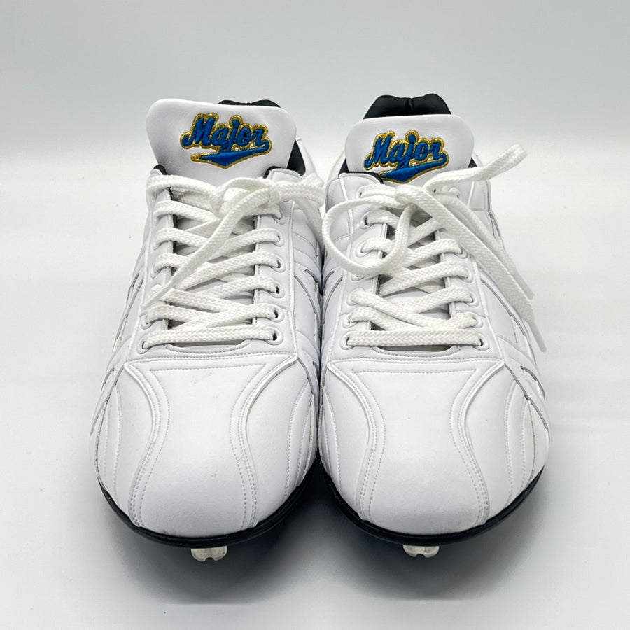 【送料無料】野球 MAJOR メジャー 樹脂底 金具 白スパイク 高校野球対応 MJW-SP01 紐式