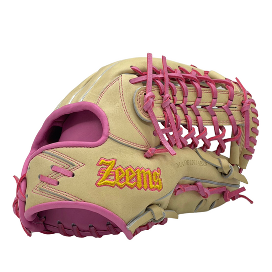 【ジームス】限定軟式一般グラブ/送料無料/ZKG-GB28/右投げ/外野手用/キャメル/ピンク/カラーグラブ/野球/グローブ/ミット