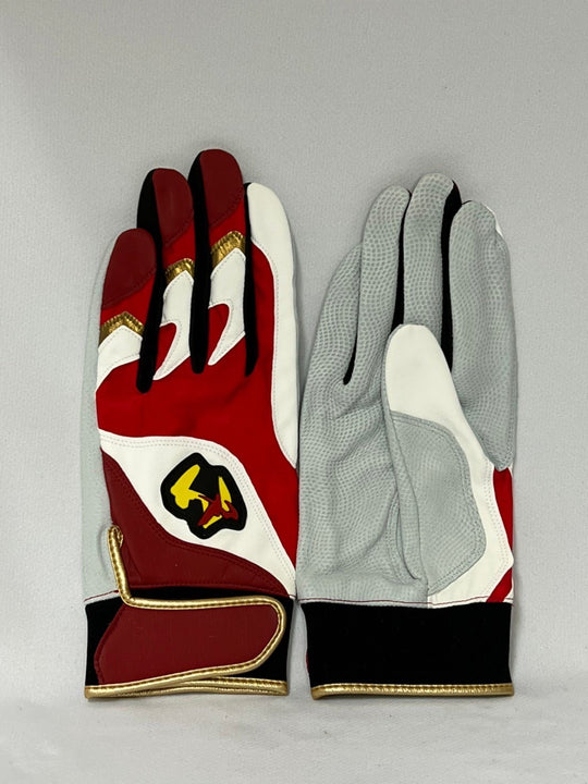 【ワールドペガサス】バッティング手袋/WEBG/850/両手/ホワイト×レッド/0123/L(26-27)/野球/手袋