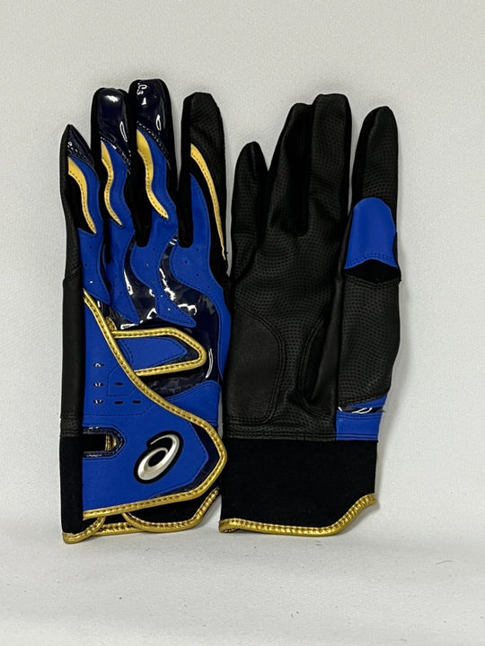 【アシックス】バッティング手袋/BEG270/両手/ブラック×ロイヤル/9043M/野球/手袋