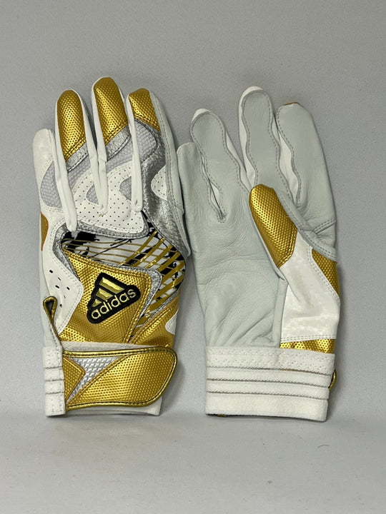 【アディダス】バッティング手袋/LBG201/1182/両手/ゴールド/ホワイト/L/野球/手袋