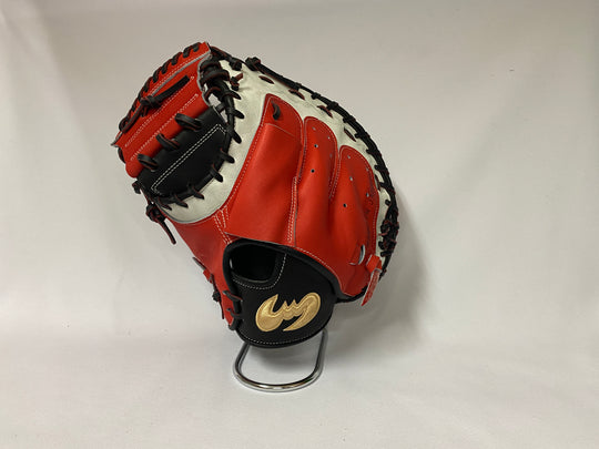 【ジームス】軟式一般グラブ/捕手用/送料無料/ZL-270/左投げ/オレンジ×ホワイト×ブラック/CMN1/22/湯もみ加工済み/一般/野球/グローブ/ミット